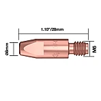 Stromdüse D=0.8mm - M6 x 28mm - E-Cu (Set à 10 Stk.)