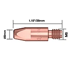 Stromdüse D=1.2mm - M6 x 28mm - CuCrZr (Set à 10 Stk.)