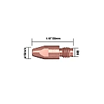 Stromdüse für Aluminium - D=1.2 mm - M8 x 30mm - E-Cu (Set à 10 Stk.)