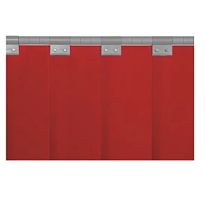 Schweißerschutzlamellen rot, DIN EN ISO 25980 - 300 x 2 mm, Meterware, 0,80 kg/m