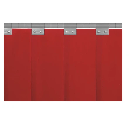Schweißerschutzlamellen rot, DIN EN ISO 25980 - 300 x 2 mm, Meterware, 0,80 kg/m