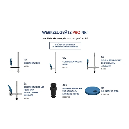 GPPH Schweisstisch Werkzeugset PRO Nr. 1