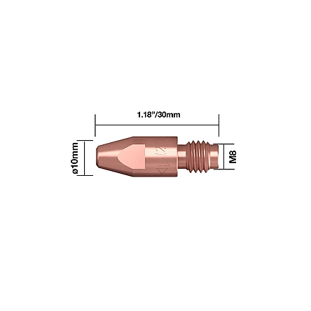 Stromdüse D=1.6mm - M8 x 30mm - CuCrZr (Set à 10 Stk.)