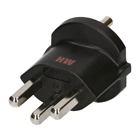 Schuko 3-polig schwarz, Typ 23 Aufsteck-Stecker