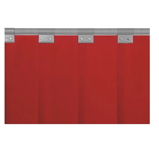Schweißerschutzlamellen rot, DIN EN ISO 25980 - 300 x 2 mm, Meterware, 0,80 kg/m1