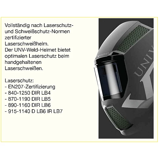 Automatische Laserschweiss-Helm Weld-Helmet EN207-Zertifizierung für die Gesamtheit Helm plus Filter3