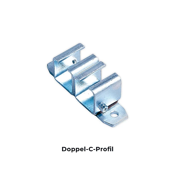 Deckenbefestigung für Doppel-C-Profil (verzinkt)
