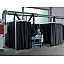 Dreiteilige Schutzwand mit Folienvorhang