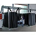 Dreiteilige Schutzwand mit Folienvorhang