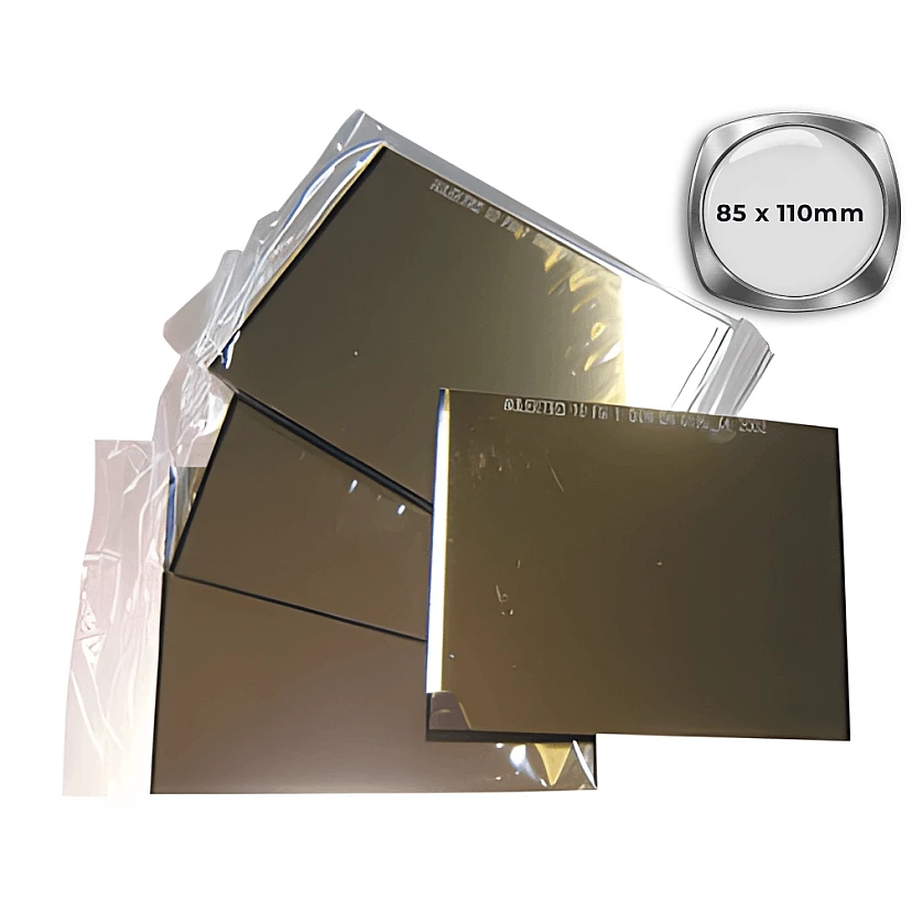Dunkle Strahlenschutzgläser - Verspiegelt/Goldton gegen starke Hitze (85 x 110 mm)