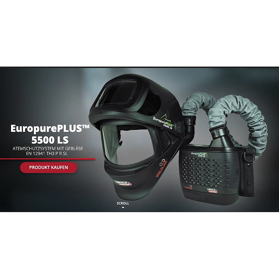 Schweissschutz-Helm mit Atemschutz-Gebläse Professionell Kl. TH3