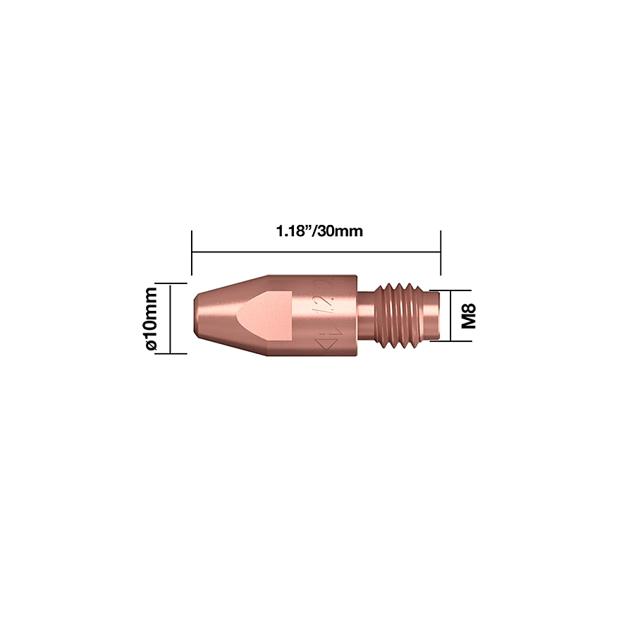 Stromdüse D=1.6mm - M8 x 30mm - CuCrZr (Set à 10 Stk.)
