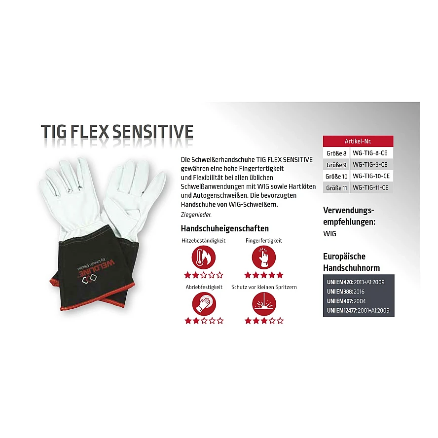 Lincoln Schweisserhandschuhe TIG FLEX SENSITIVE