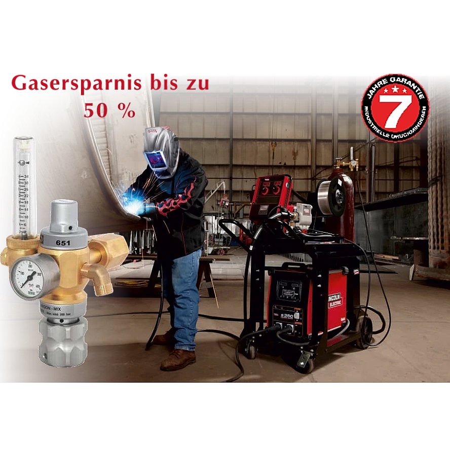 Druckminderer mit Gassparvorrichtung - Modell 651- Argon, Argon/CO2, CO2
