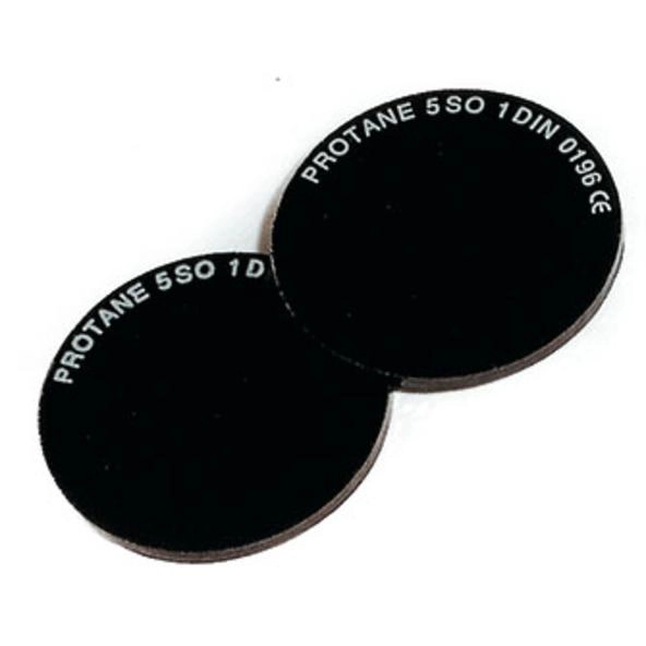 Dunkle Strahlenschutzgläser - Rund (Set à 10 Stk.)