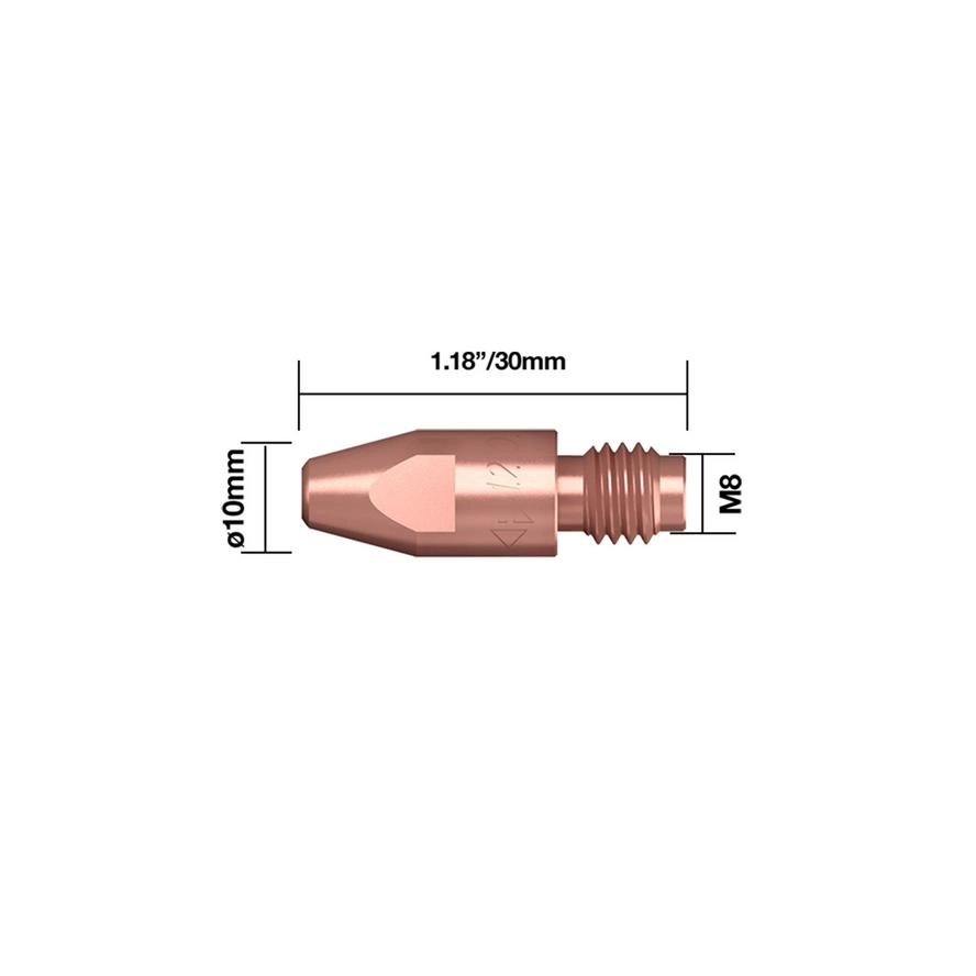 Stromdüse D=1.0mm - M8 x 30mm - E-Cu (Set à 10 Stk.)