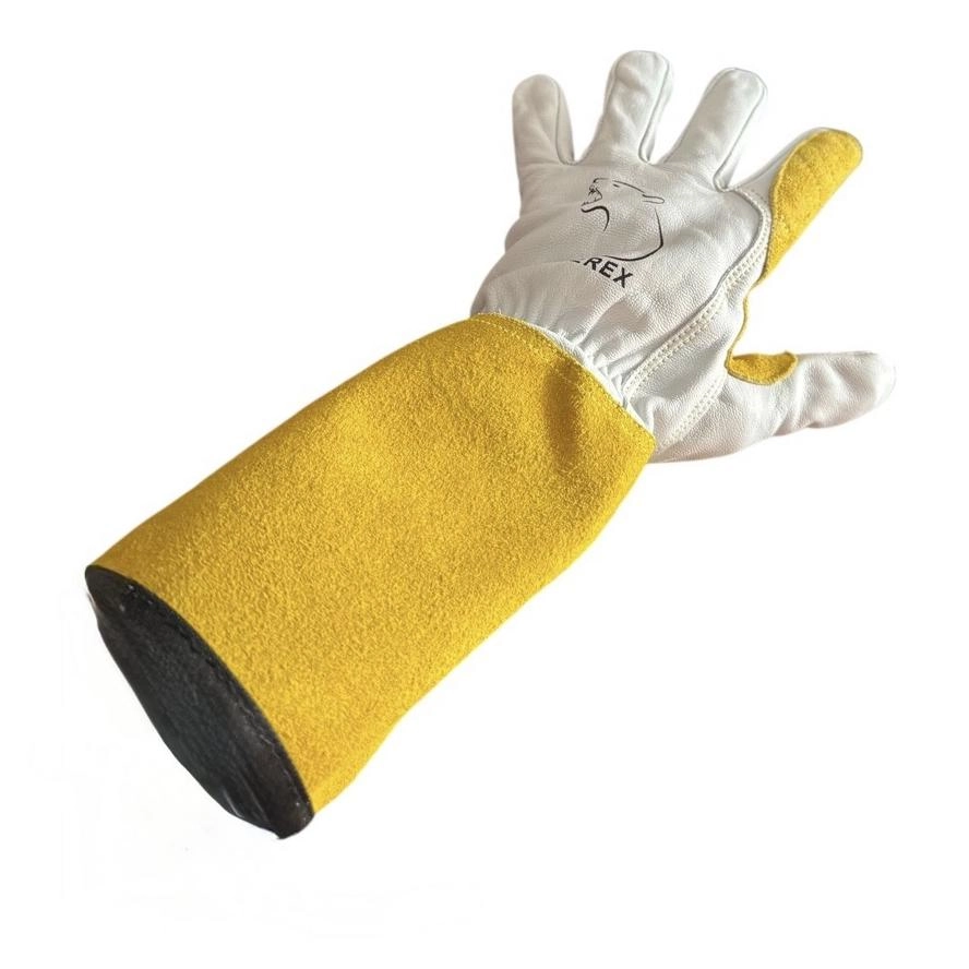 Tigerex - WIG/MIG- (Laser)-Handschuhe Lang mit Stulpen, aus Ziegenleder / Verstärkte Handfläche