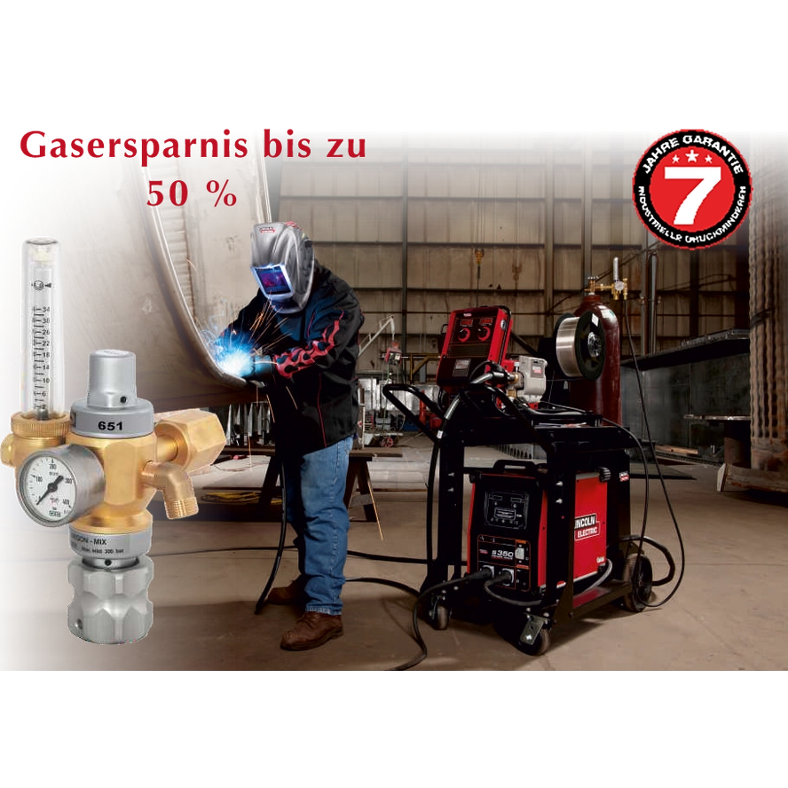 Druckminderer mit Gassparvorrichtung - Modell 651- Argon, Argon/CO2, CO2