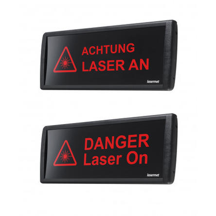 LED-Laserwarnleuchte - Laserwarnschild
