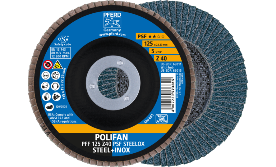 POLIFAN-Fächerscheiben Universal-Linie PSF PFF 125 Z 40 PSF STEELOX