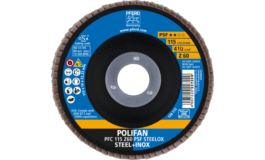 POLIFAN-Fächerscheiben Universal-Linie PSF PFC 115 Z 60 PSF STEELOX