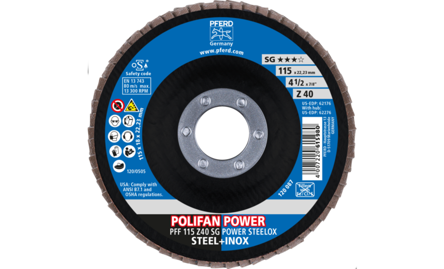 POLIFAN-Fächerscheiben Leistungs-Linie SG PFF 115 Z 40 SG POWER STEELOX