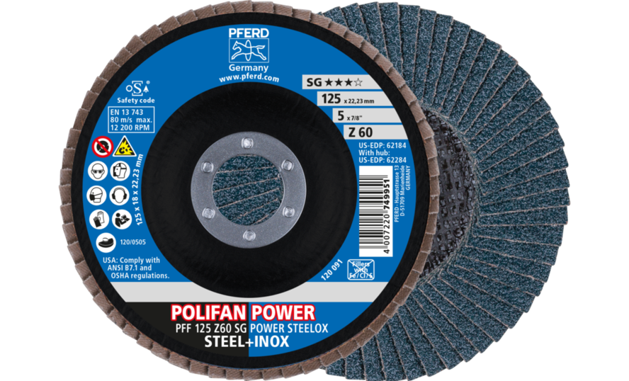 POLIFAN-Fächerscheiben Leistungs-Linie SG PFF 125 Z 60 SG POWER STEELOX