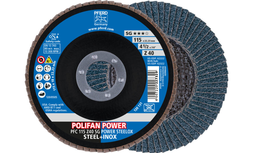 POLIFAN-Fächerscheiben Leistungs-Linie SG PFC 115 Z 40 SG POWER STEELOX