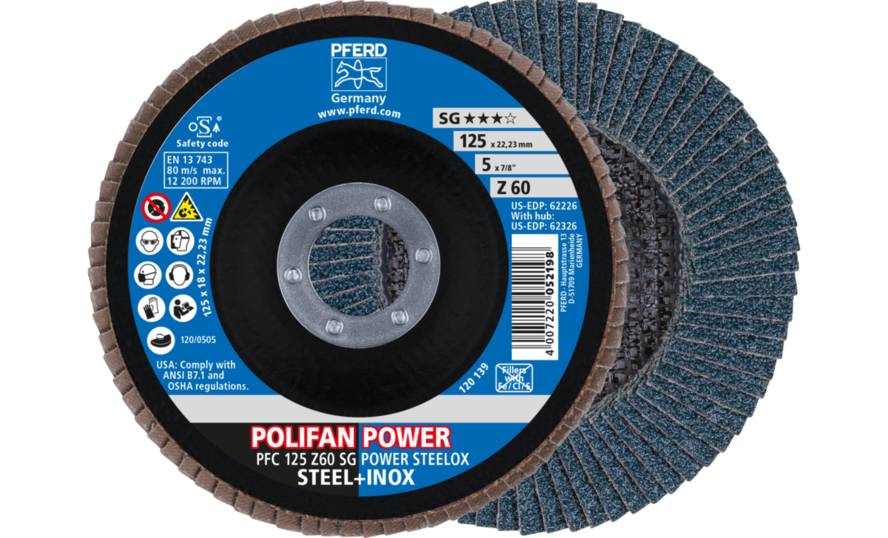 POLIFAN-Fächerscheiben Leistungs-Linie SG PFC 125 Z 60 SG POWER STEELOX